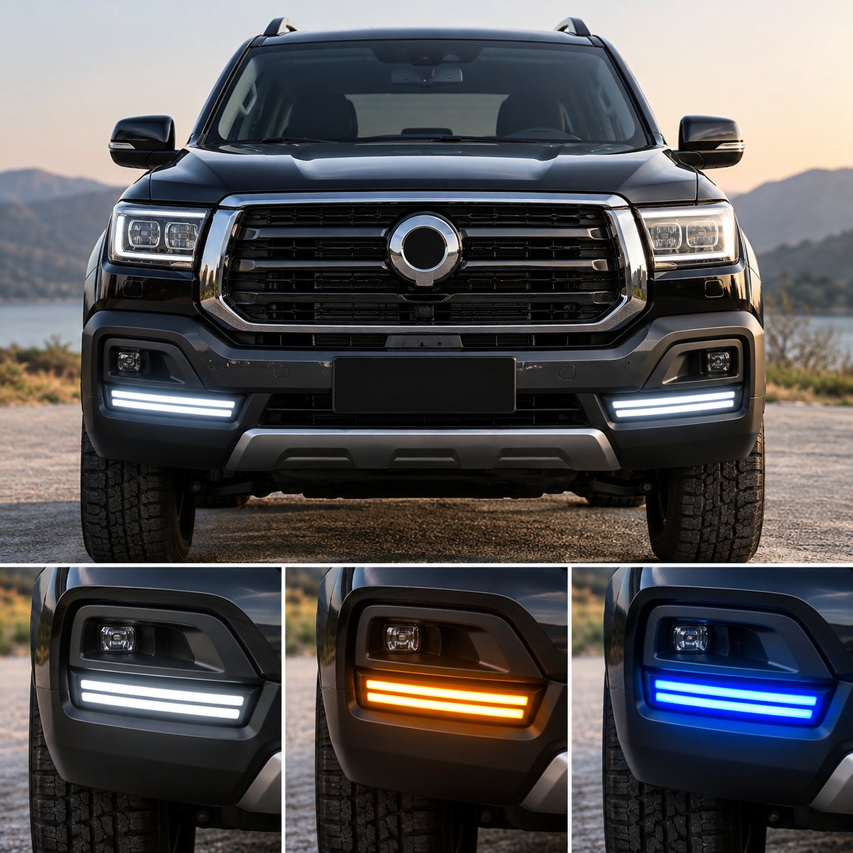 GWM Cannon 2024-2025 LED fog lights installed on vehicle front bumper