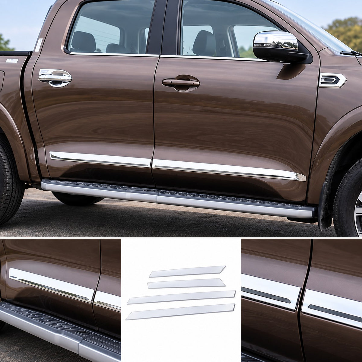 GWM Cannon showing chrome door body trim installed on the exterior doors