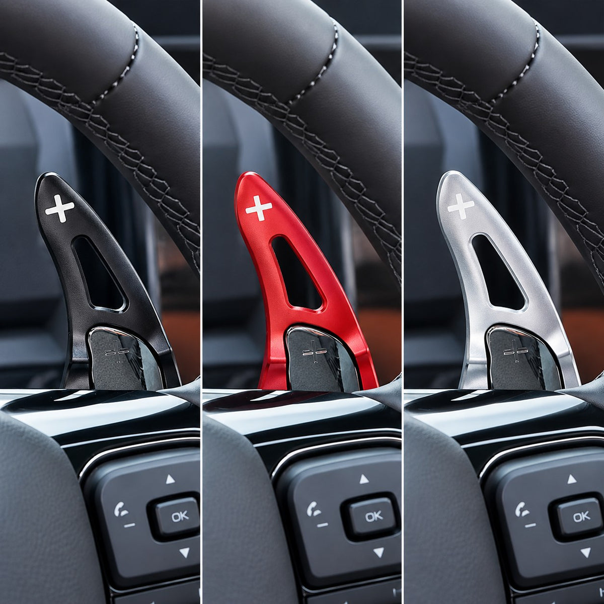GWM Haval H9 2024-2025 paddle shifter cover trim installed in black red and silver