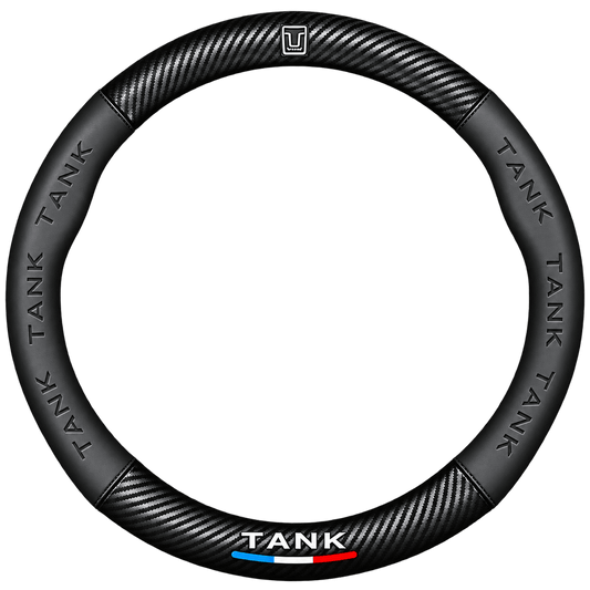 Black carbon fiber Nappa leather steering wheel cover for Great Wall Tank 300 and Tank 500 2022–2023