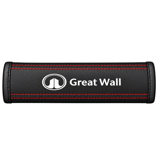 Great Wall leather seat belt shoulder cover pad with red stitching