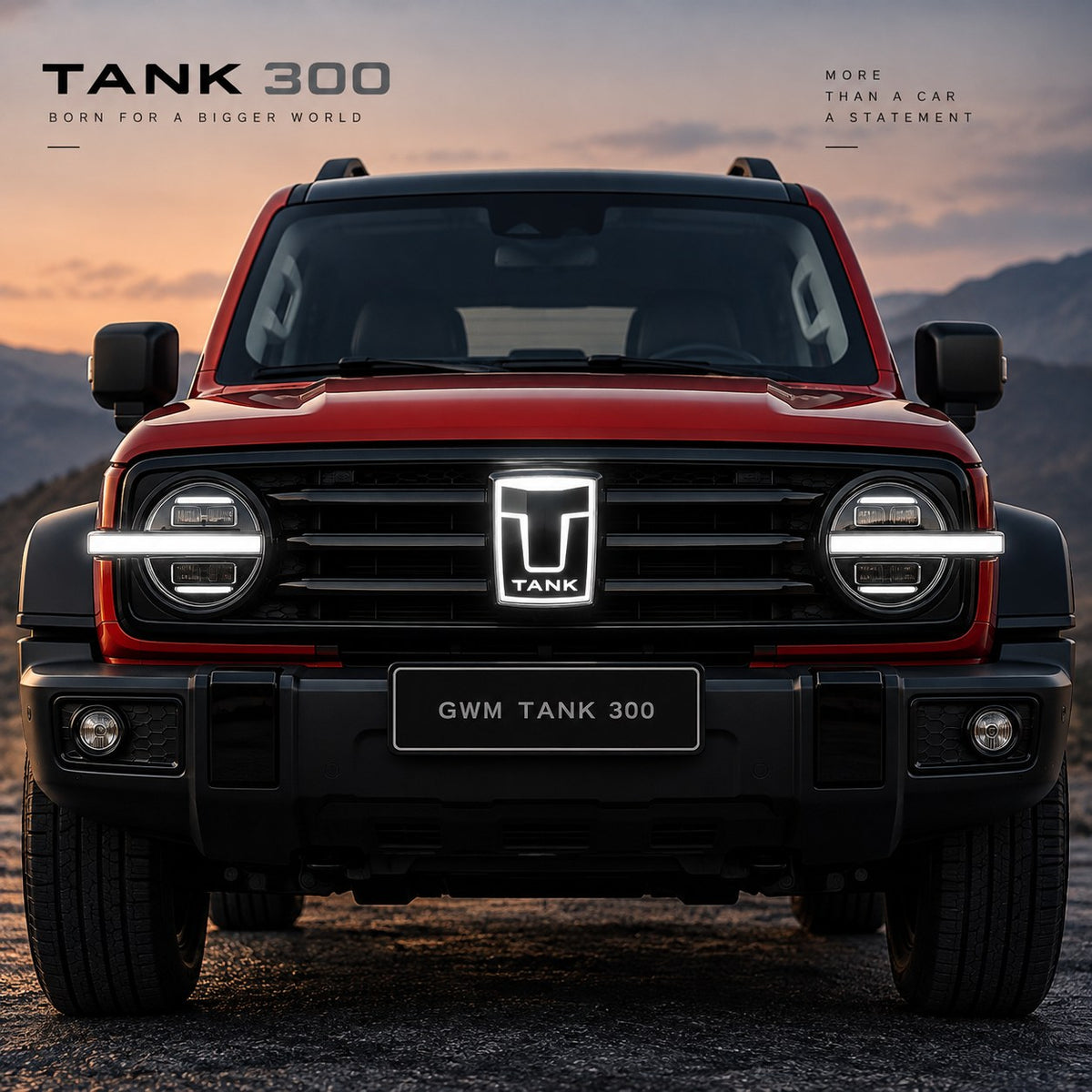 Great Wall TANK 300 Car Logo Sticker LED Light Streamer Grille Emblem Exterior Accessory