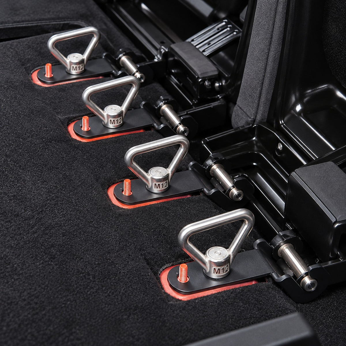 Great Wall Tank 300 M12 quick release rear seat fixing bolts installed inside vehicle