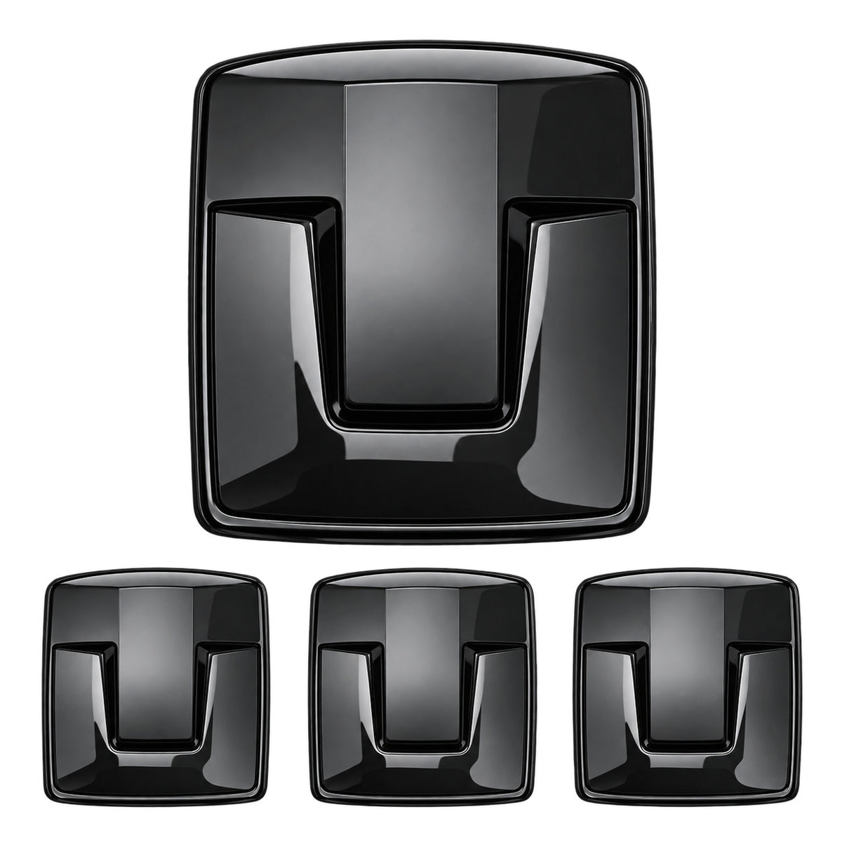Great Wall Tank 700 Bright Black logo emblem 4 piece set with one large and three small pieces