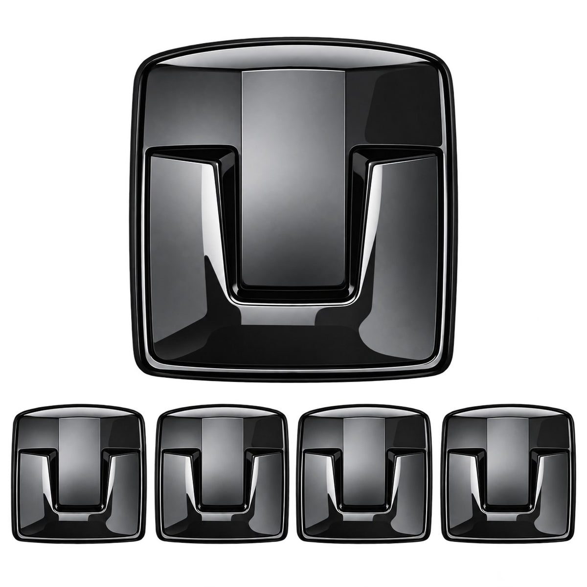 Great Wall Tank 700 Bright Black logo emblem 5 piece set with one large and four small pieces