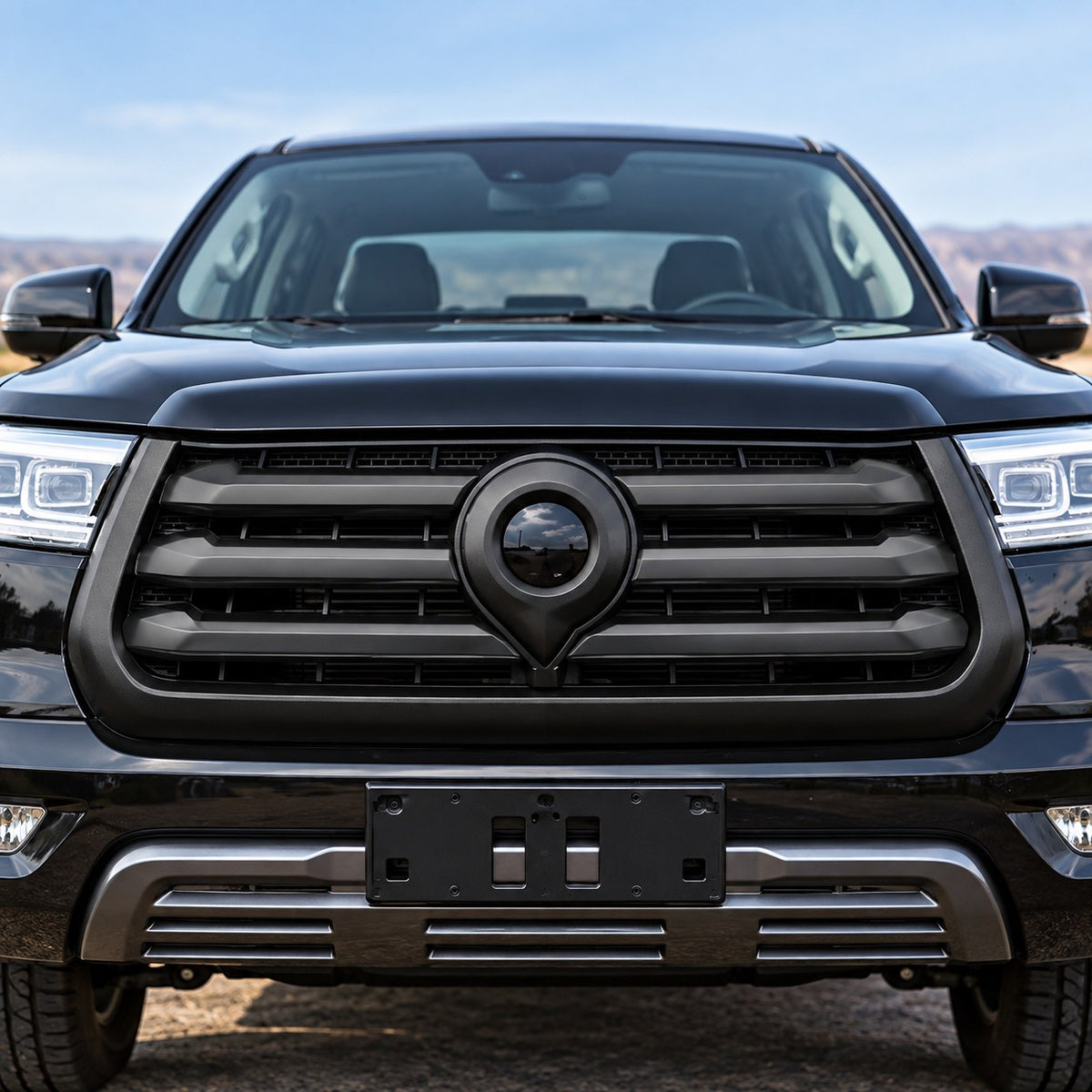 GWM Cannon 2024-2025 with black front grille hood trim installed