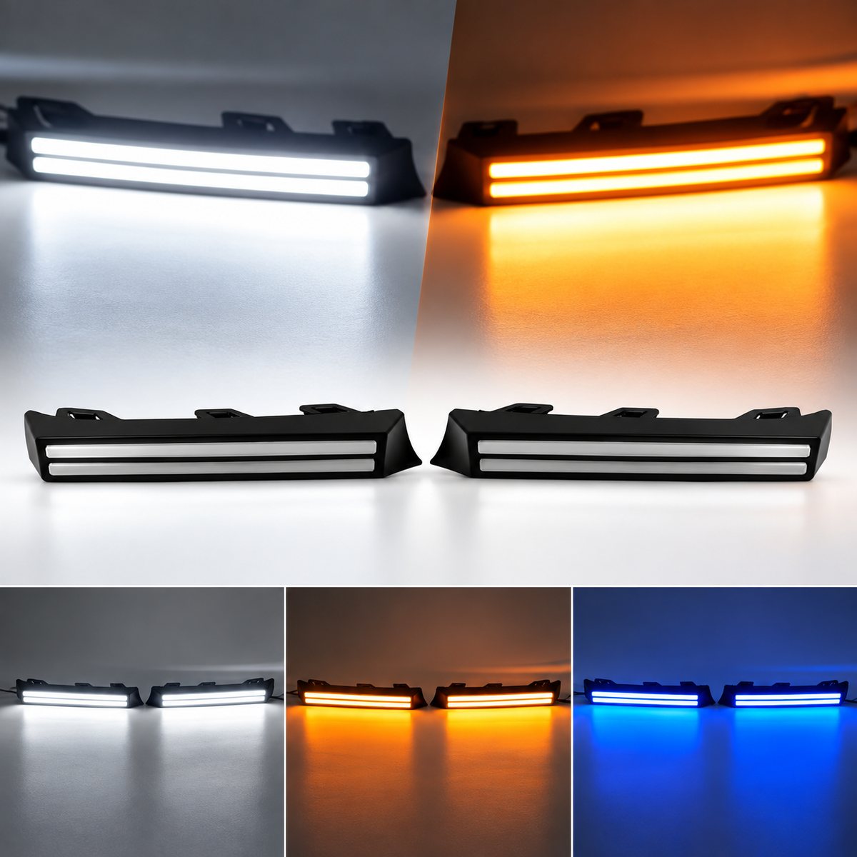 GWM Cannon 2024-2025 LED fog lights showing white amber and blue illumination