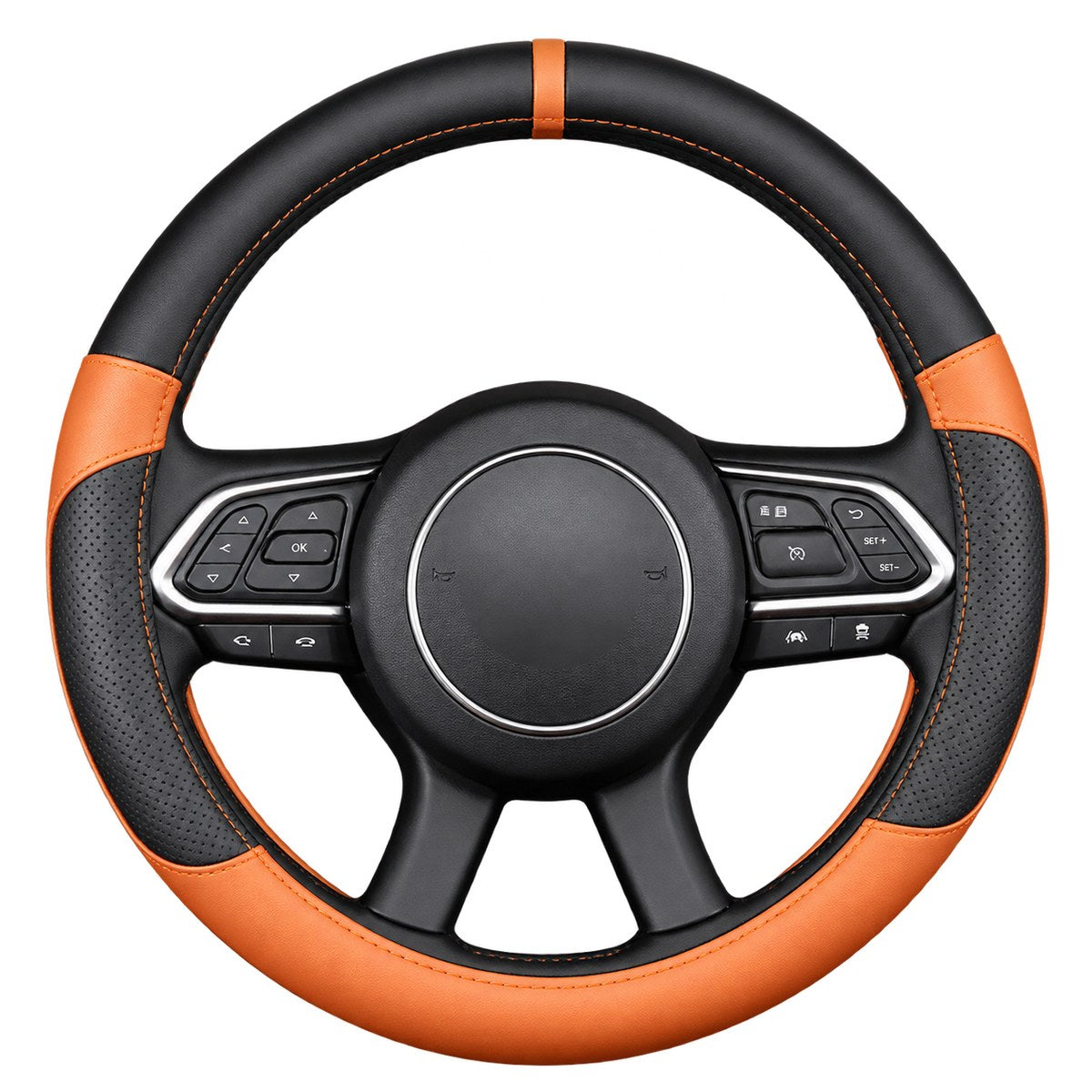GWM Cannon black and orange steering wheel cover