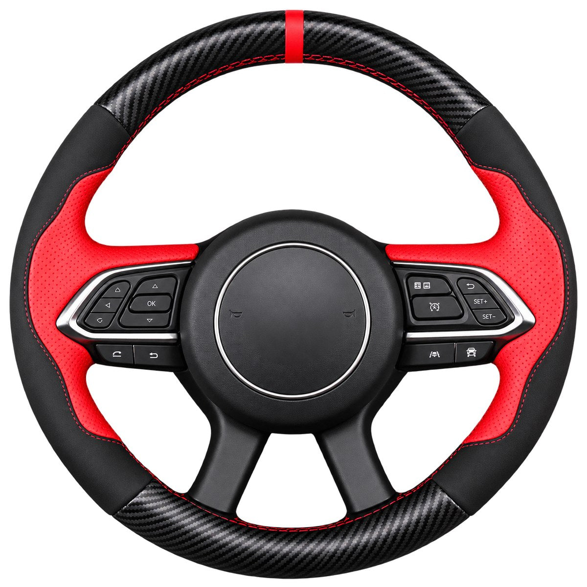 GWM Cannon Carbon Turn Fur 1 leather steering wheel cover