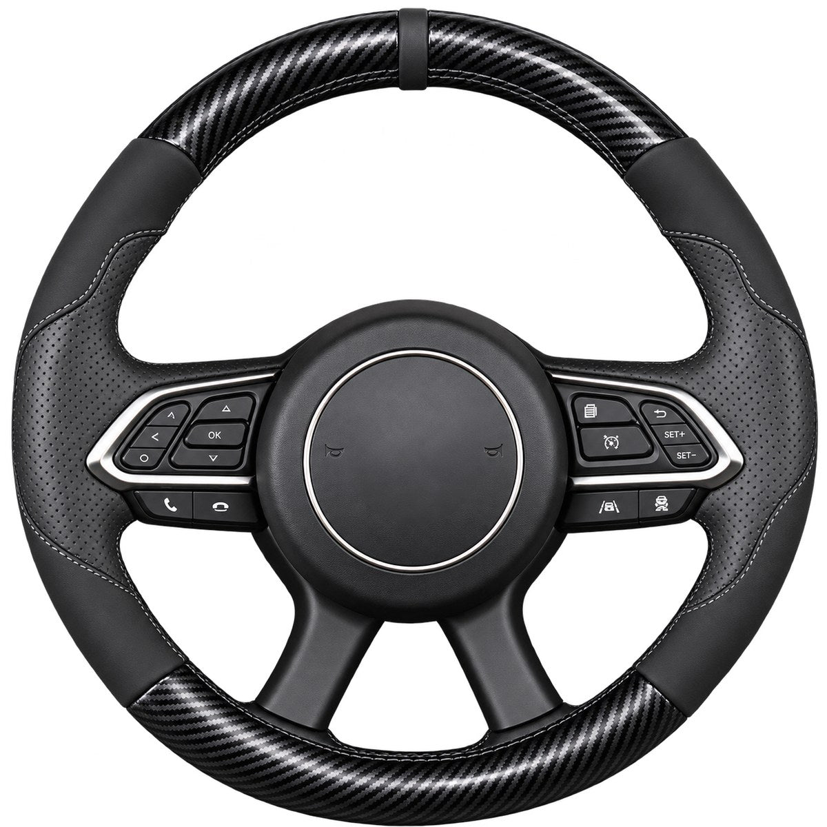 GWM Cannon Carbon Turn Fur 2 leather steering wheel cover