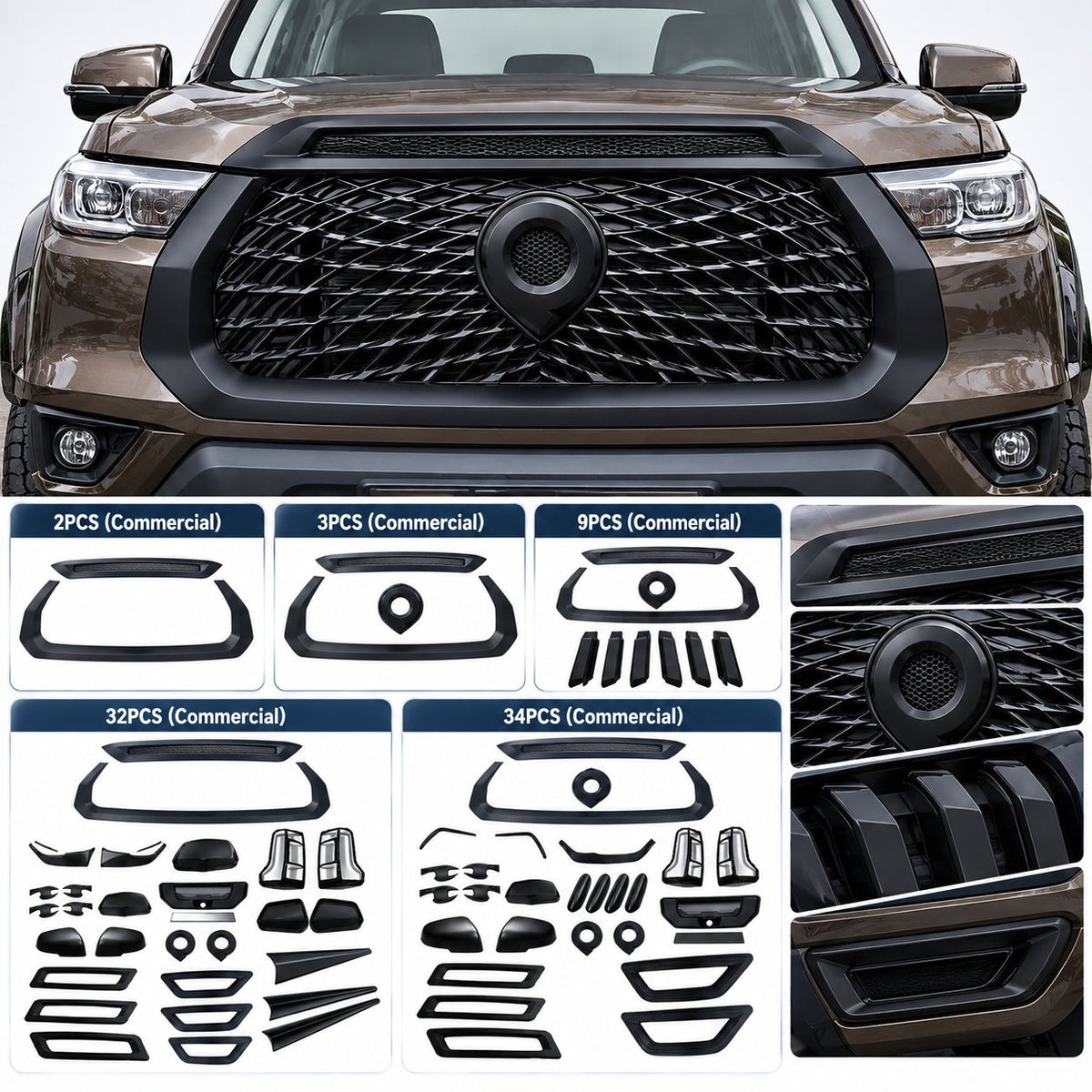 GWM Cannon commercial front grille and exterior trim accessories shown installed