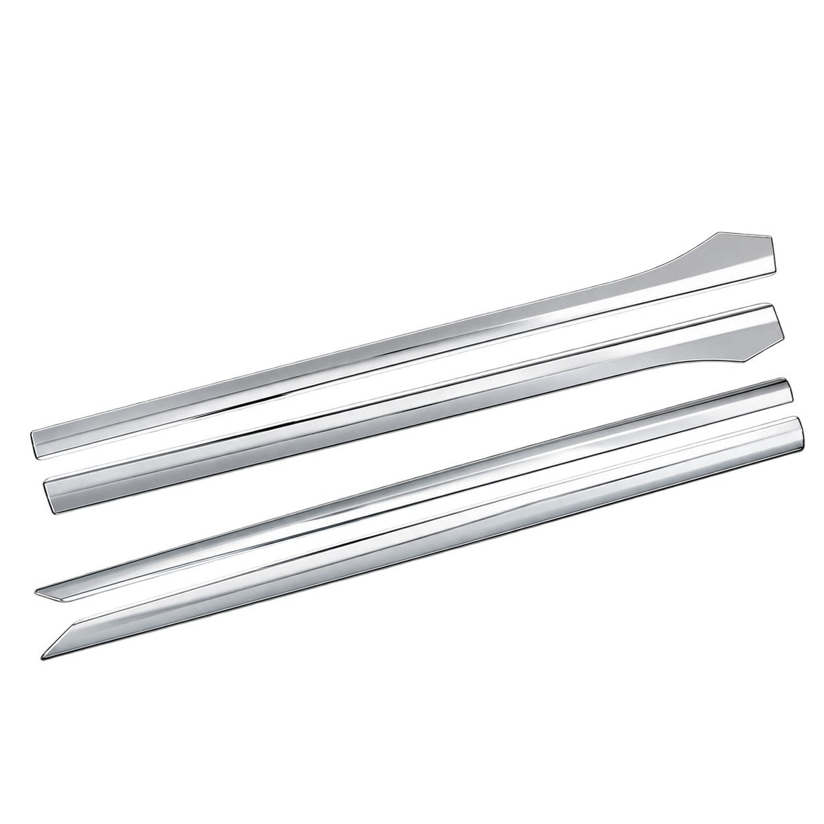 Stainless steel side door trim moulding for GWM Cannon King Kong pickup truck, showing four polished silver trim pieces.