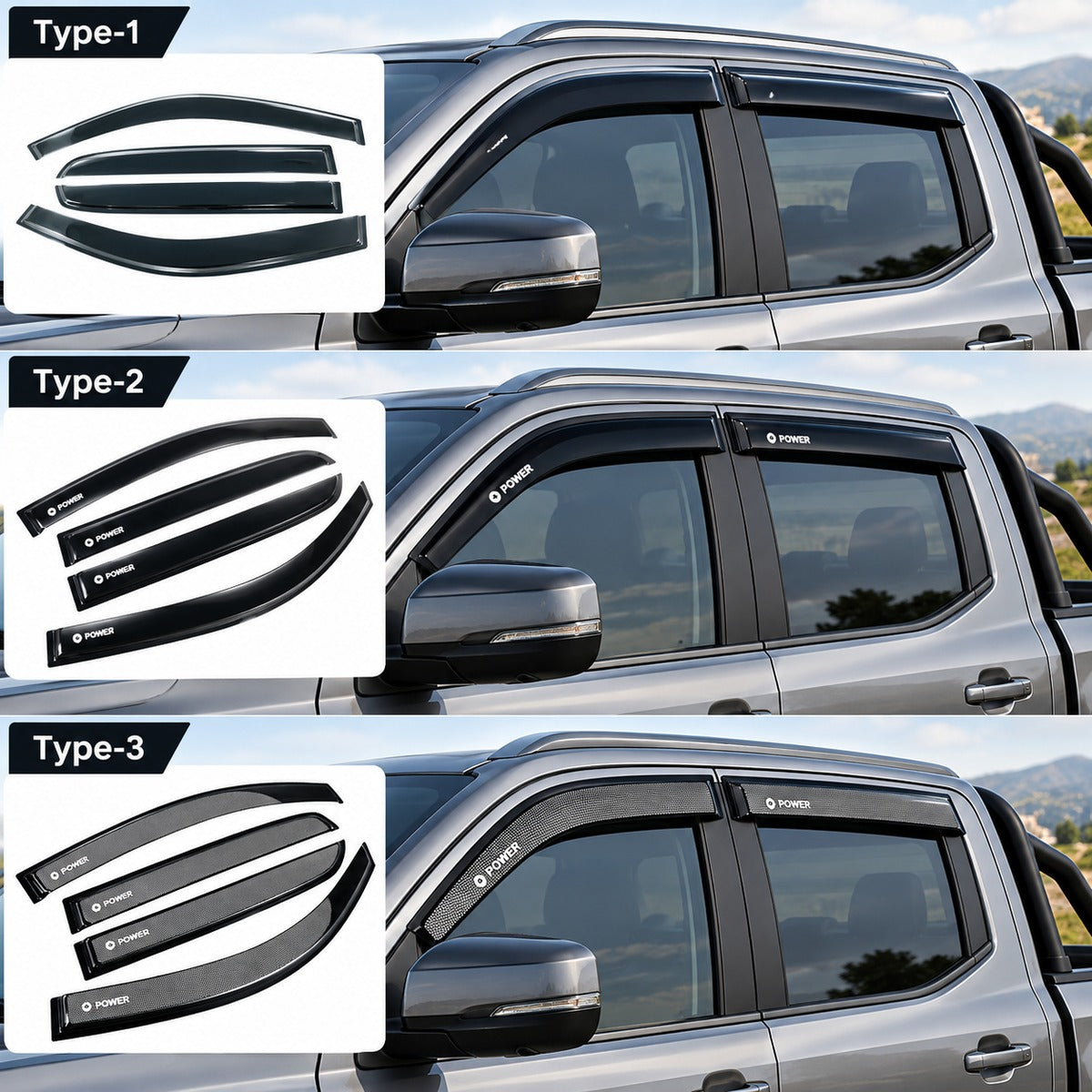 GWM Cannon King Kong with Type 1, Type 2 and Type 3 window visors installed