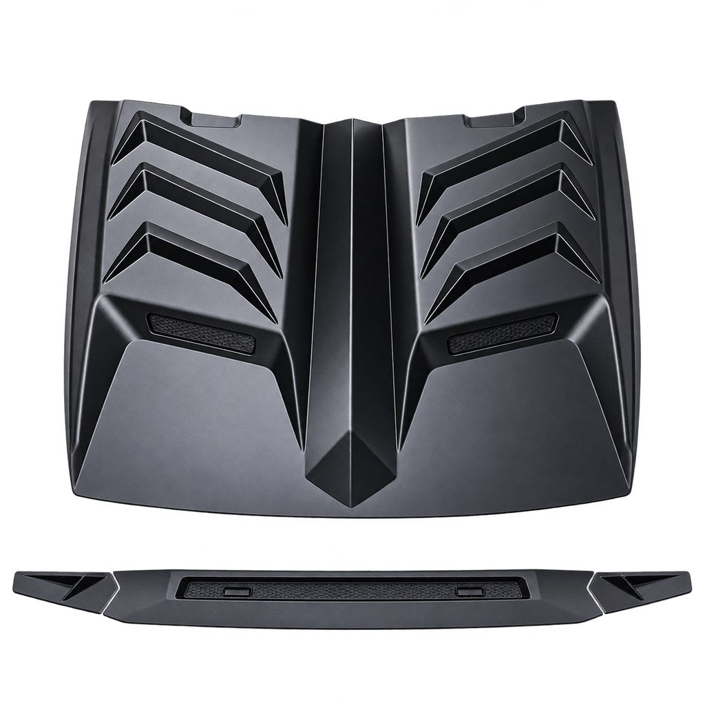GWM Cannon matte black hood vent cover installed on the front bonnet