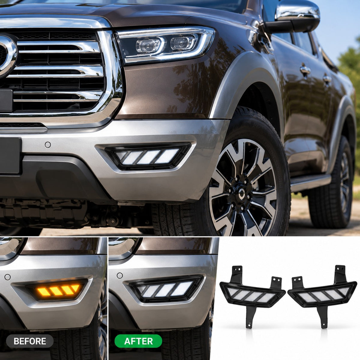 GWM Cannon Passenger front LED fog lamp installed