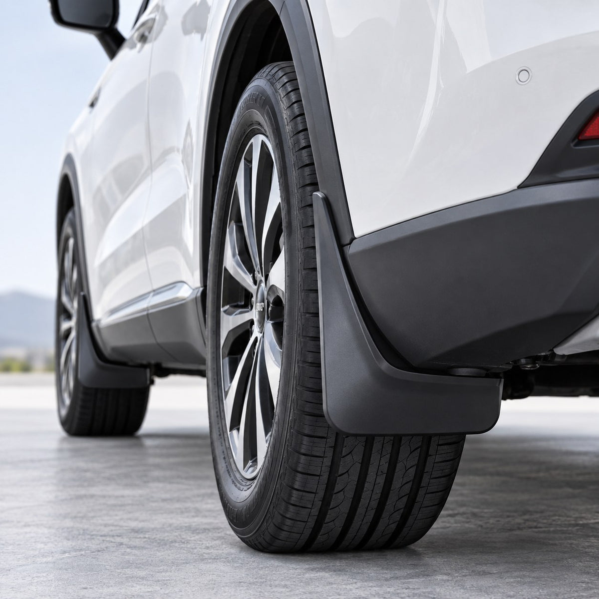 GWM Haval H6 4th Gen mud flap installed behind the wheel for fender and lower body protection
