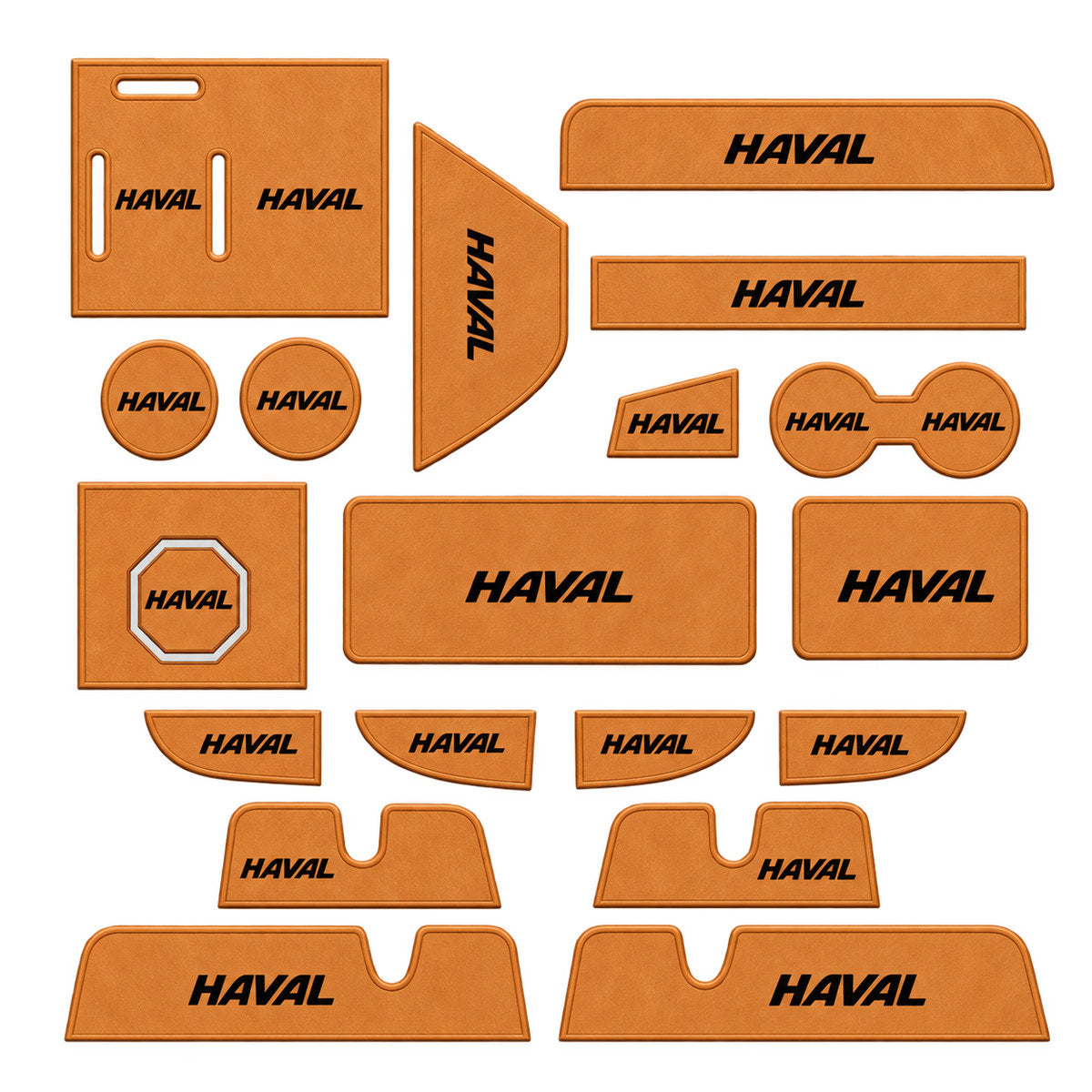 GWM Haval H9 2024-2025 leather orange interior mat set 20pcs