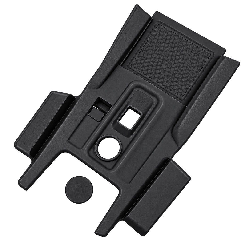 Black Style B central console armrest storage box for GWM Haval H9 2024+, isolated product view