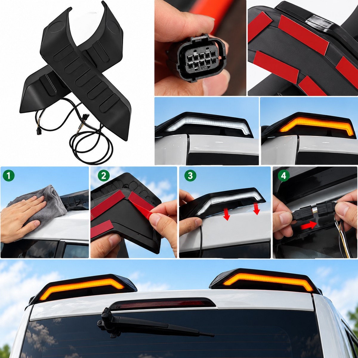GWM Haval H9 LED tail wing adhesive seal installation process