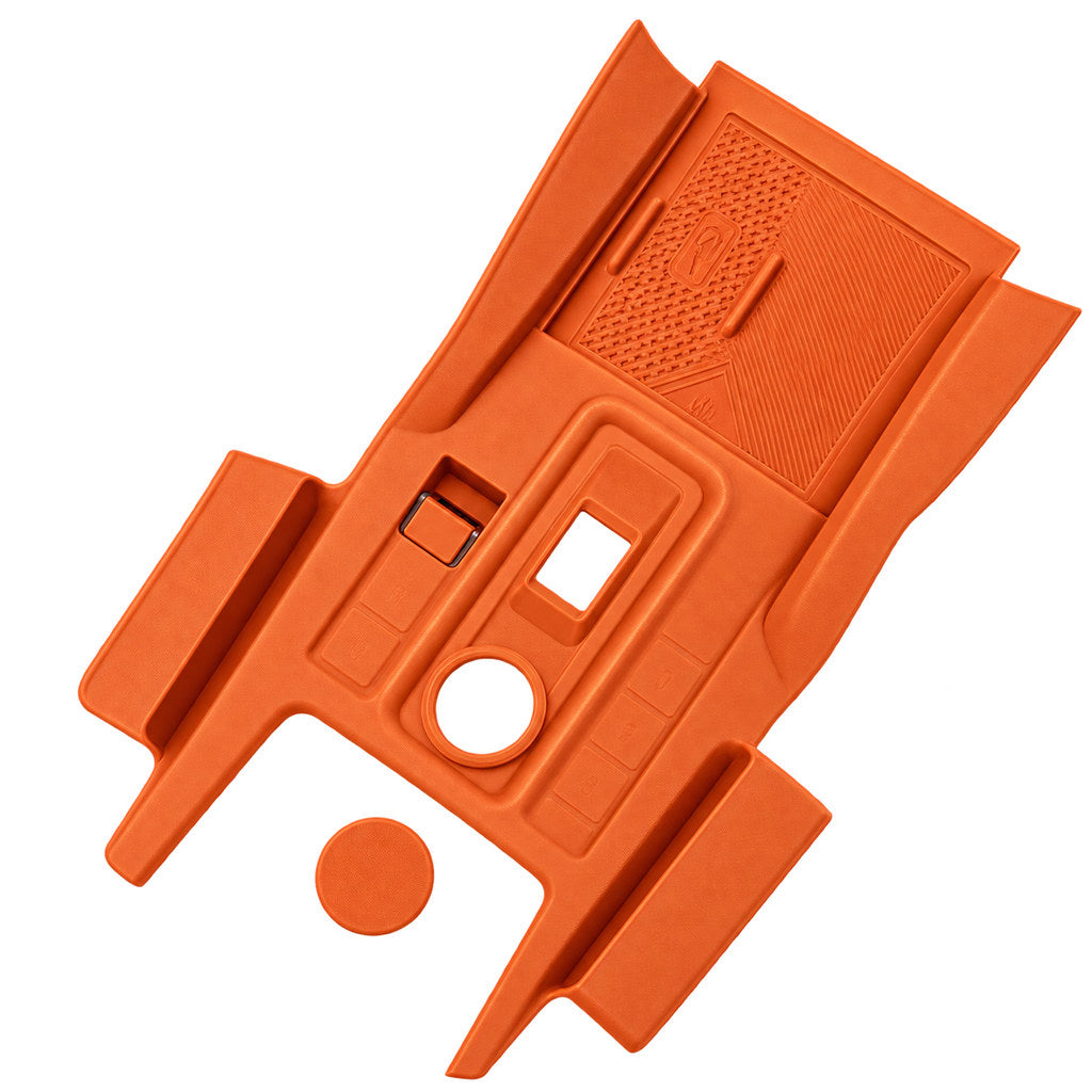 Orange Style A central console armrest storage box for GWM Haval H9 2024+, isolated product view