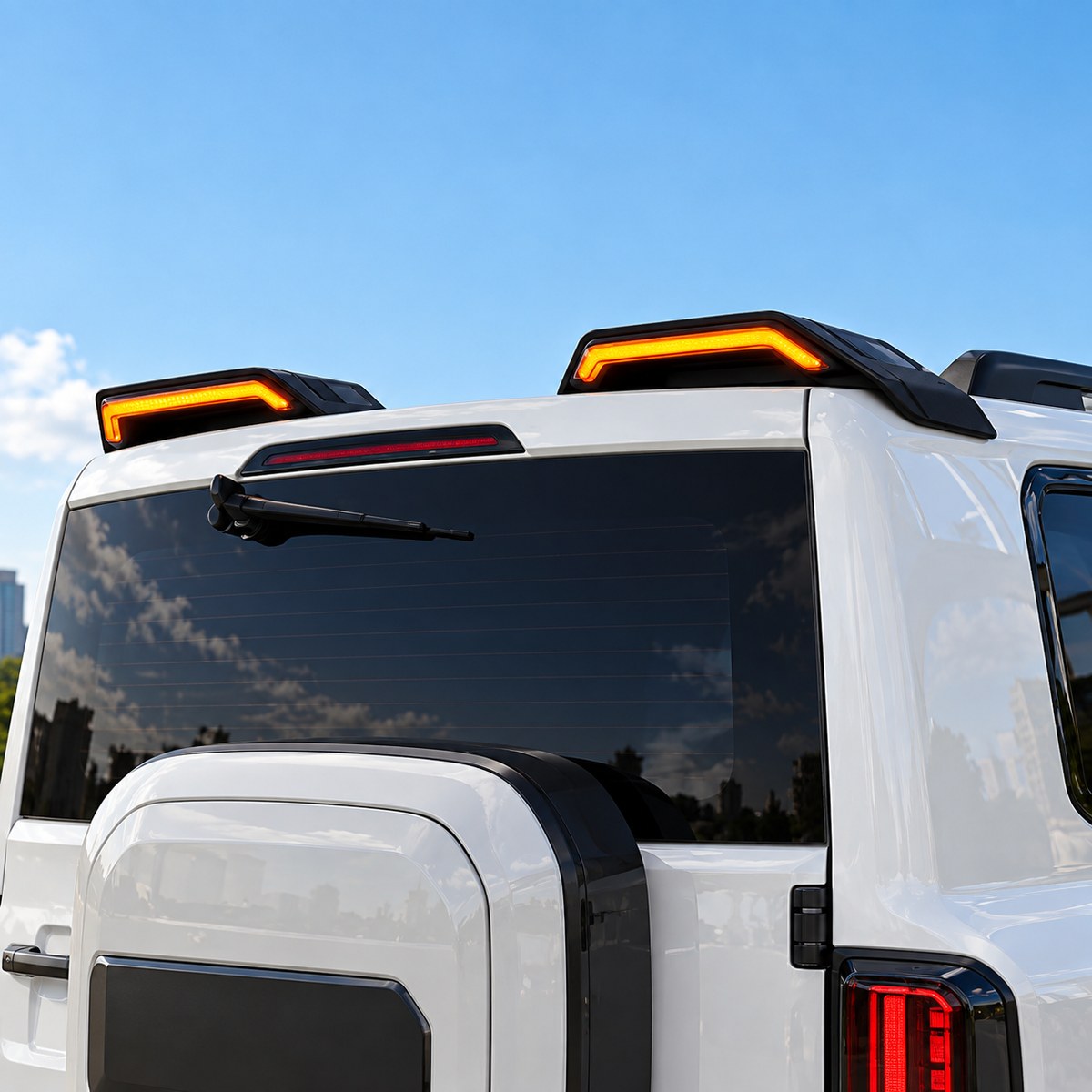 GWM Haval H9 segmented LED tail wing installed on rear roof