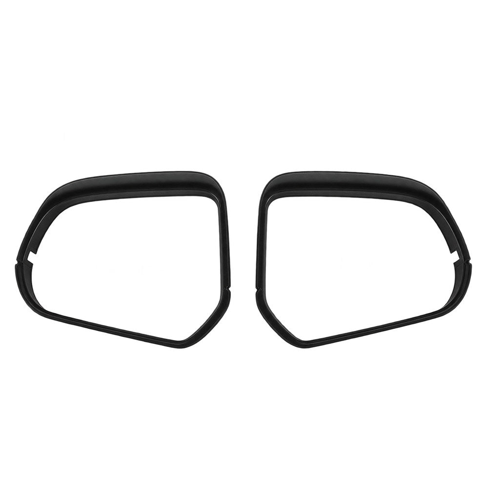 Black automotive side mirror trim covers shown as a matching pair.