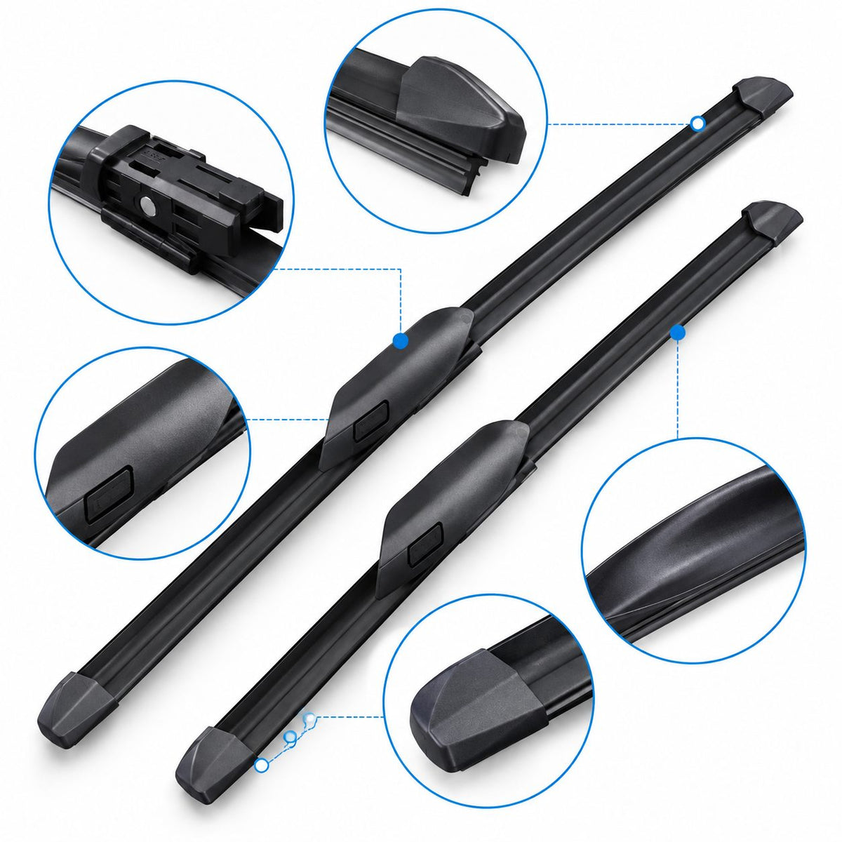 Close-up product details of GWM Pao Poer Cannon P-Series windshield wiper blades