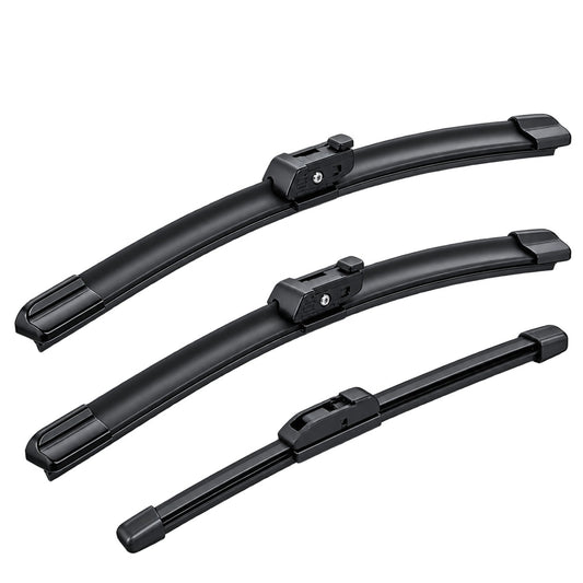 Three-piece silicone-coated windshield wiper blade set for GWM Great Wall Tank 300 2020-2026 LHD models