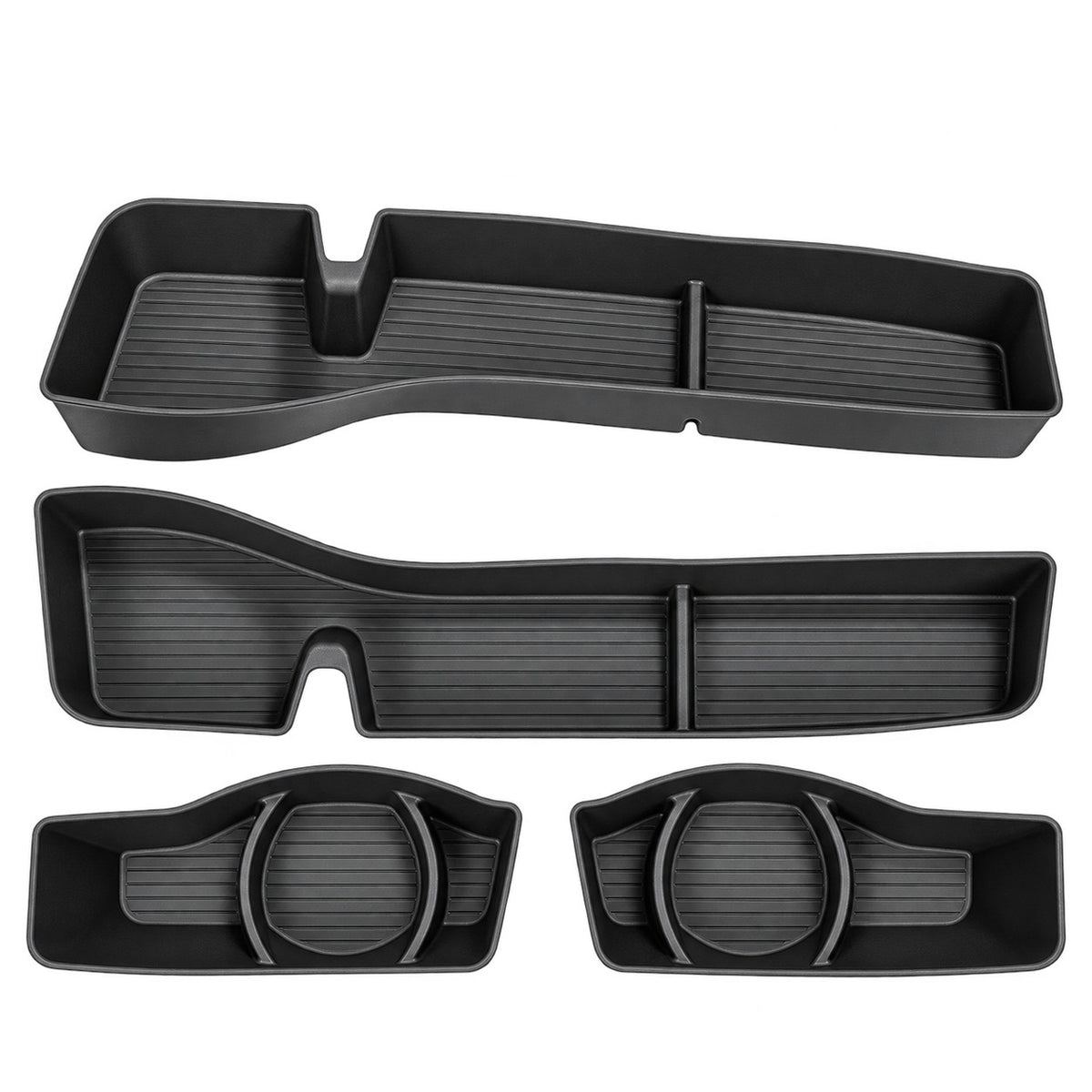 GWM Tank 300 2021-2025 black 4-piece door storage box and cup holder set isolated on transparent background