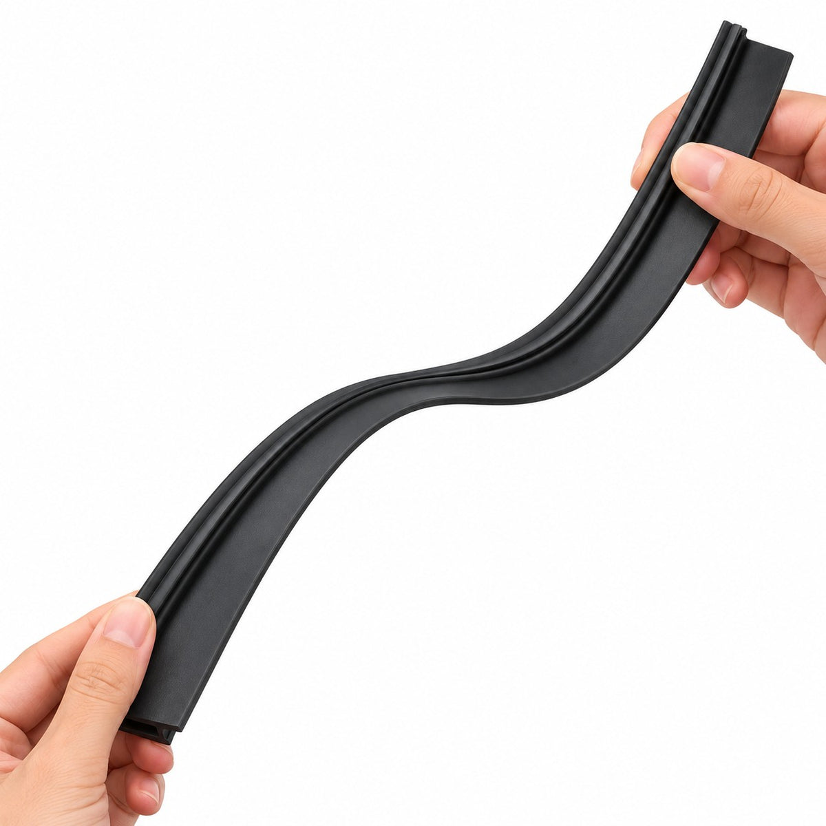 Flexible rubber window sealing strip for GWM Tank 300 400 500 shown in a bend test