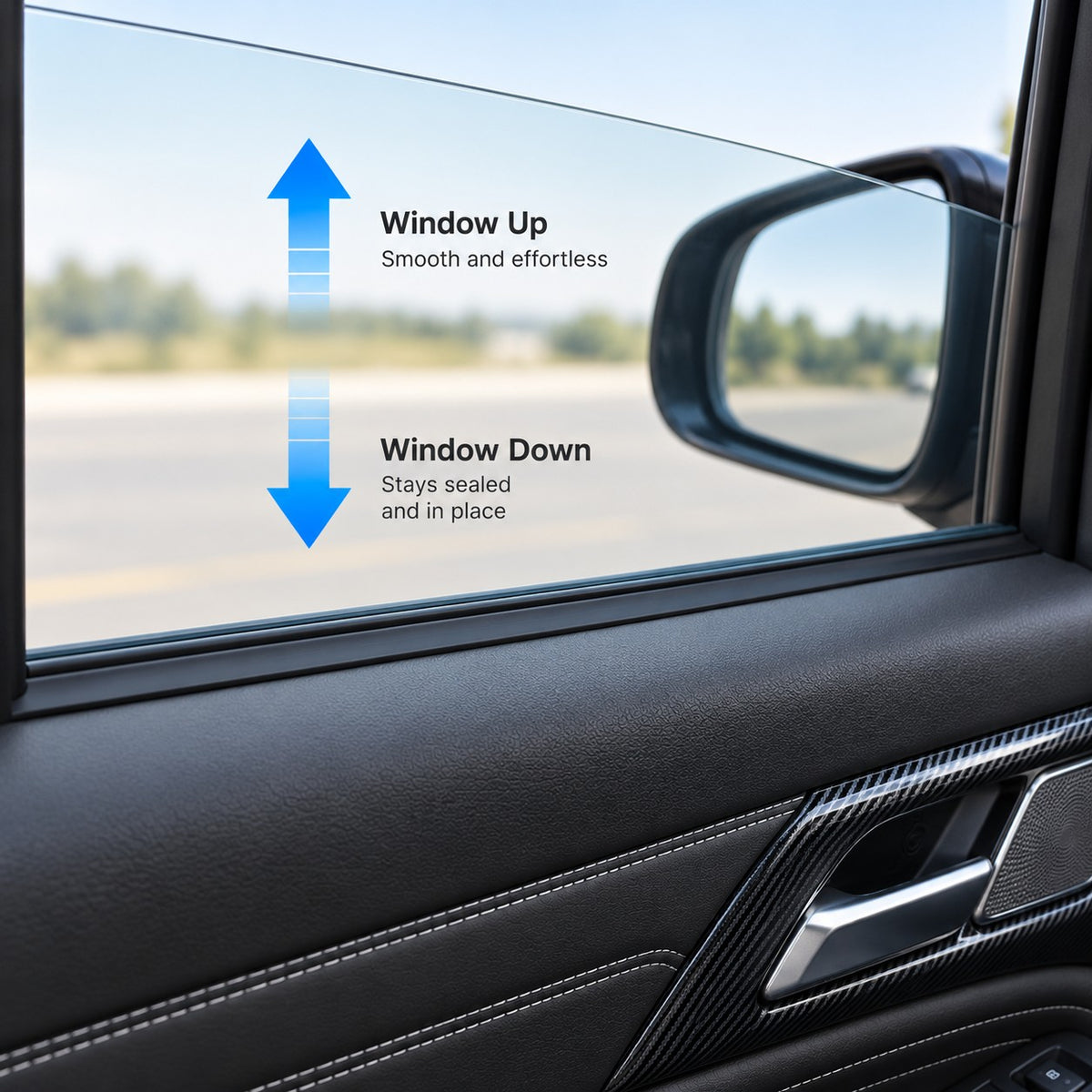 GWM Tank 300 400 500 window sound insulation sealing strip installed along the car door window.