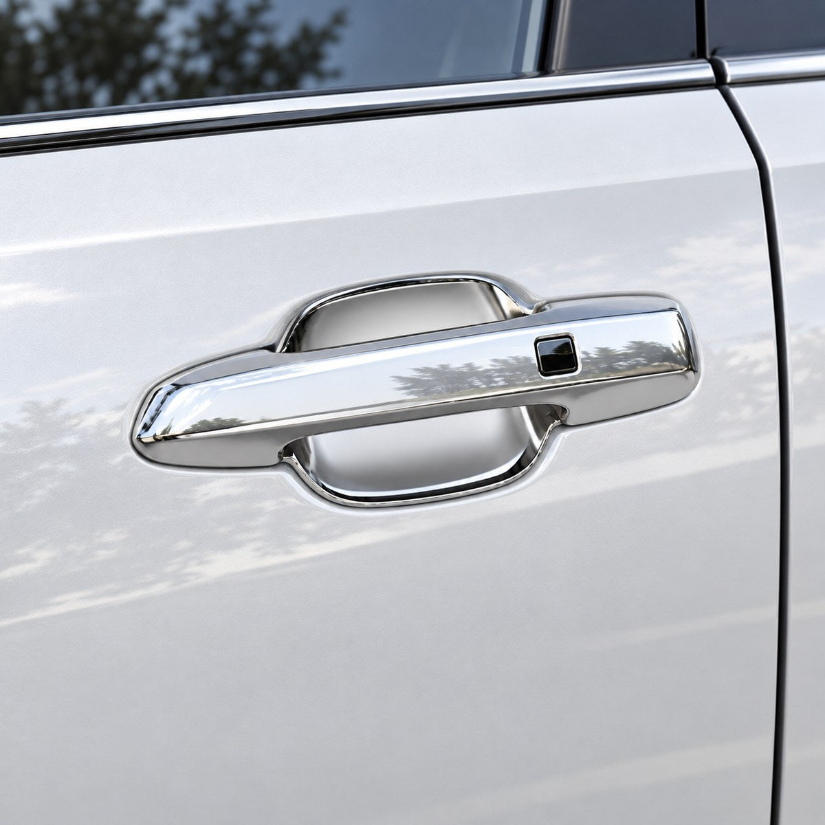 GWM TANK 300 with A Silver 2pc handle bowl protective cover installed on the exterior door