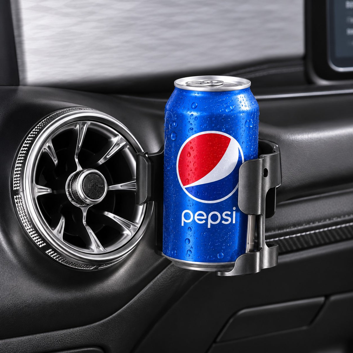 GWM Tank 300 Black-A multifunctional cup holder securely holding a soft drink can inside the car