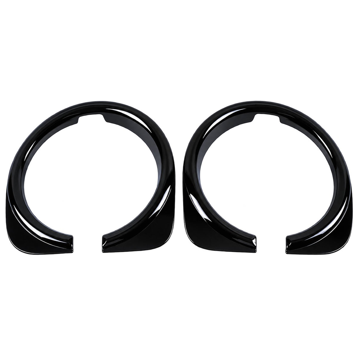 GWM Tank 300 headlight eyebrow frame cover in glossy black color isolated on transparent background