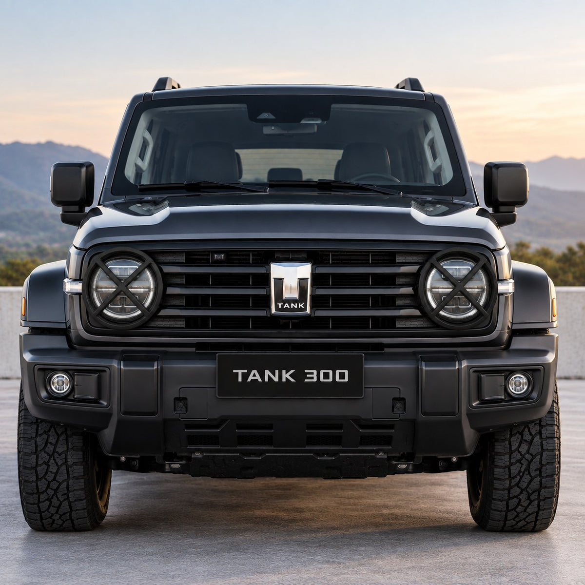 GWM TANK 300 2021-2025 matte black C headlight protection covers 2-piece set