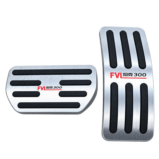 GWM TANK 300 silver accelerator and brake anti-slip pedal covers