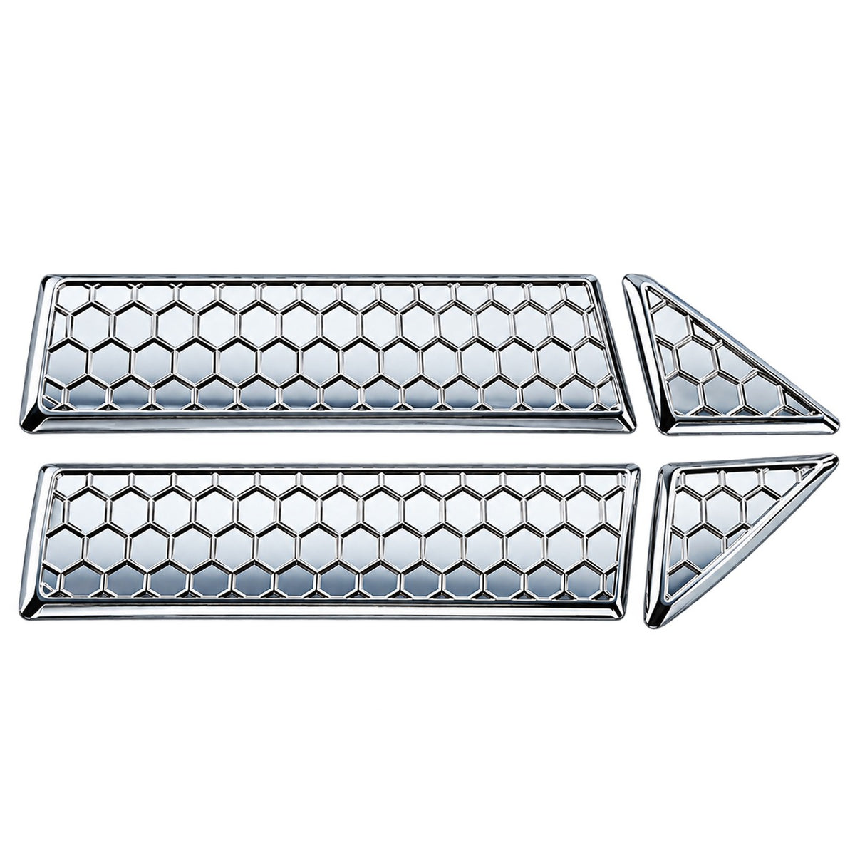 GWM TANK 300 Silver B rear view mirror shell sticker 4-piece set with chrome honeycomb design