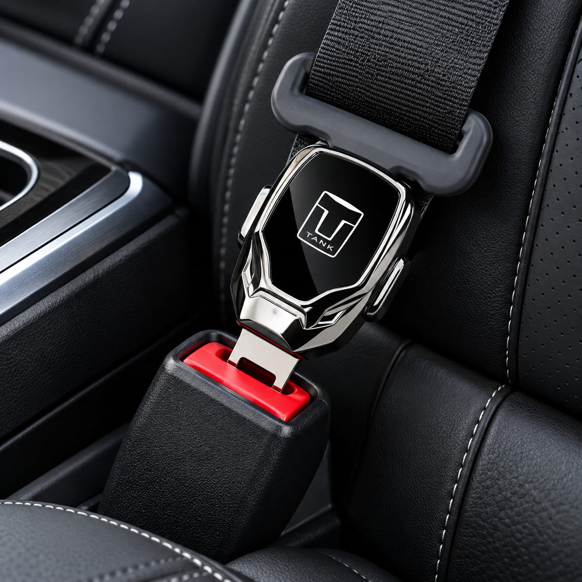 GWM TANK 300 seat belt extension buckle installed on car seat