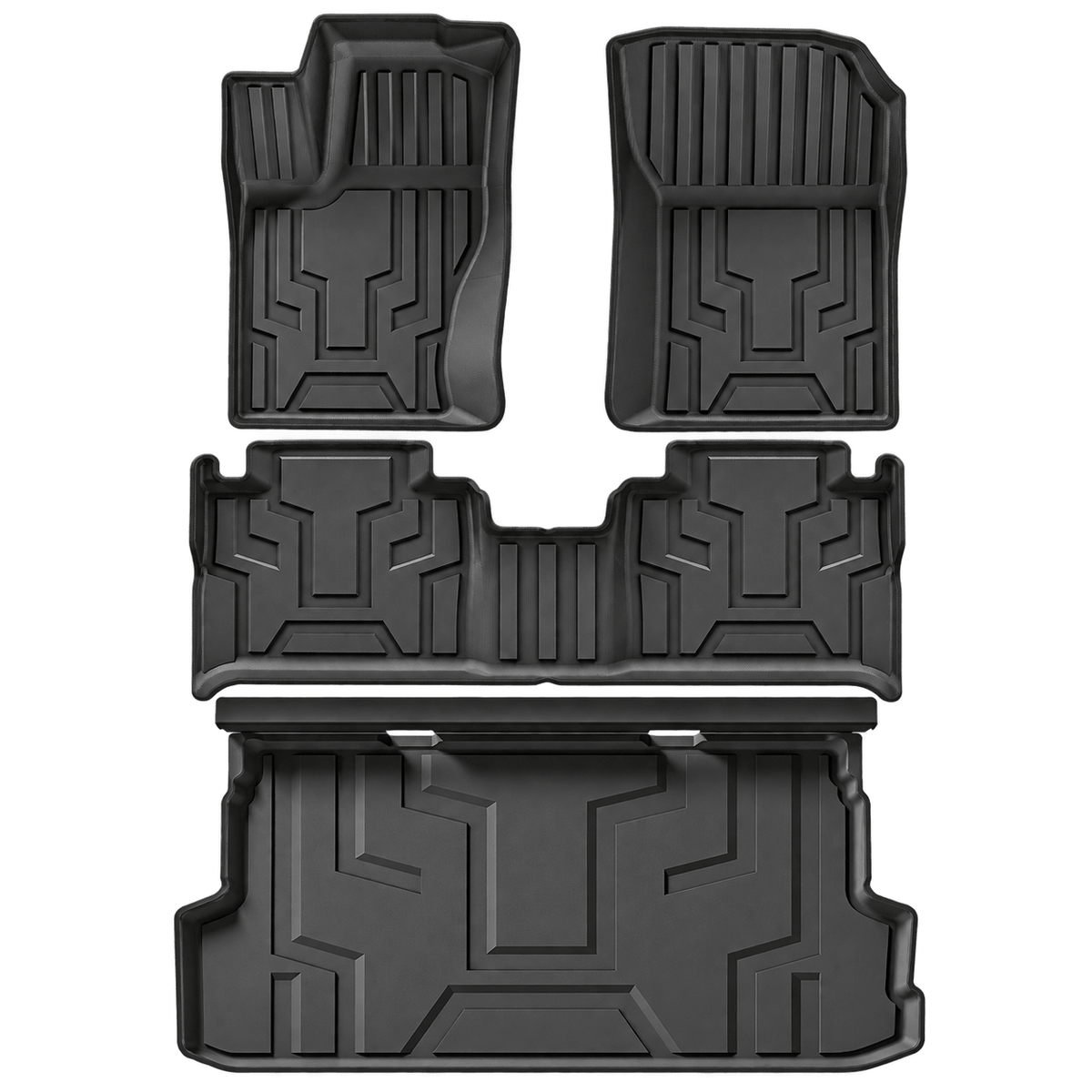 4-piece black TPE 3D floor and trunk mat set for GWM Tank 500 2022–2026 LHD 5-seater fuel model