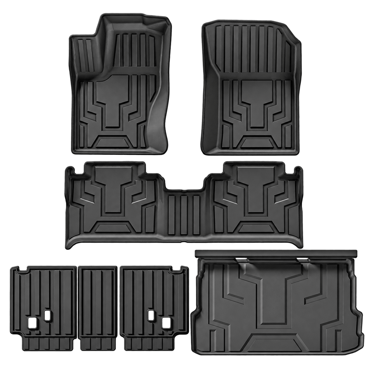 6-piece black TPE 3D floor and trunk mat set for GWM Tank 500 2022–2026 LHD 5-seater fuel model