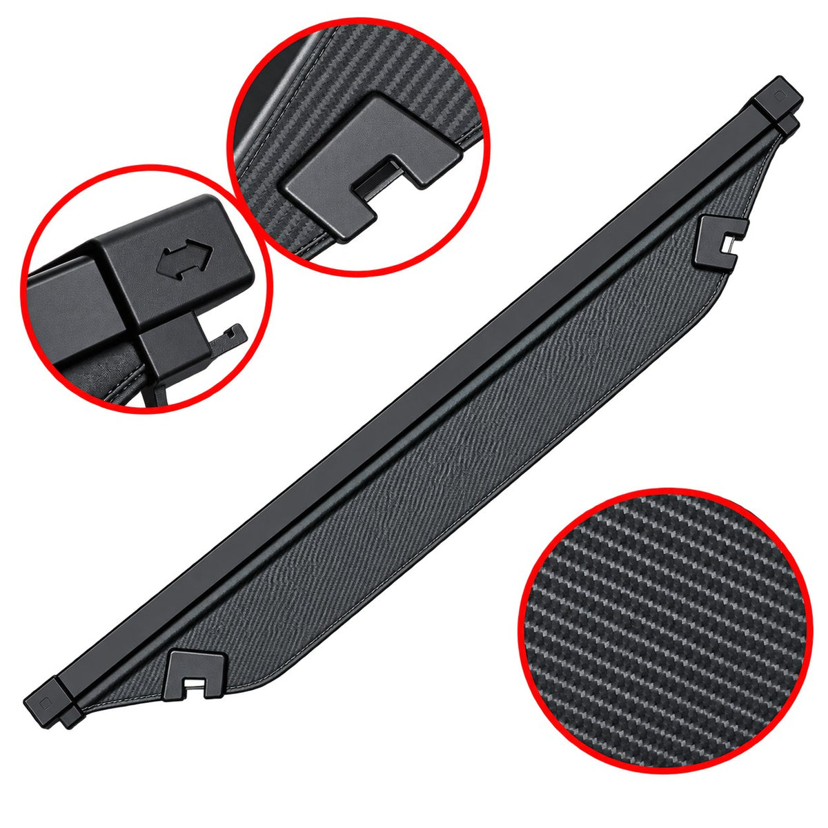 GWM TANK 700 trunk canopy carbon microfiber leather cargo cover with carbon weave texture and mounting clips