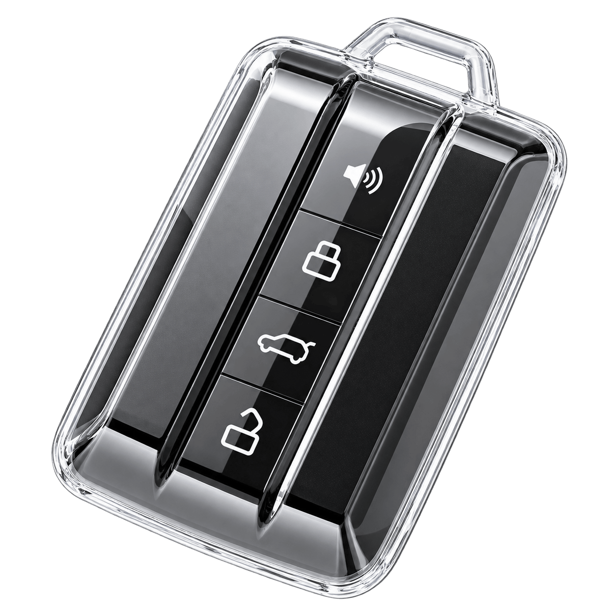 TPU key fob cover for GWM WEY TANK 300 and TANK 500 4-button remote key Transparent