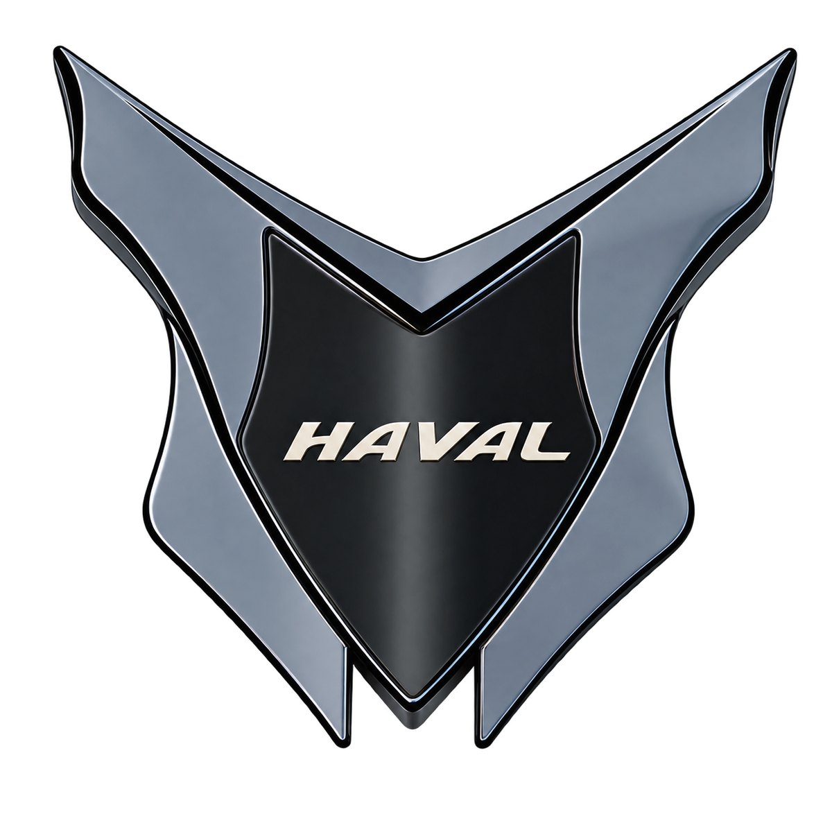 Haval black 3D metal emblem sticker with glossy black finish