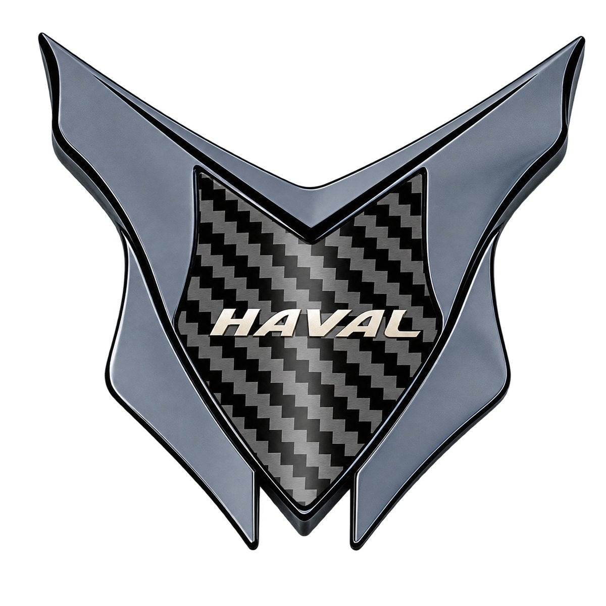 Haval black carbon 3D metal emblem sticker with carbon texture