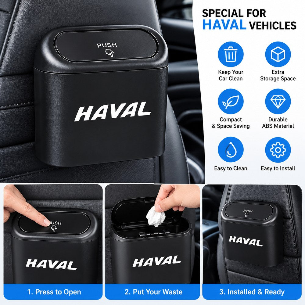 Haval car trash bin storage box installed inside car interior
