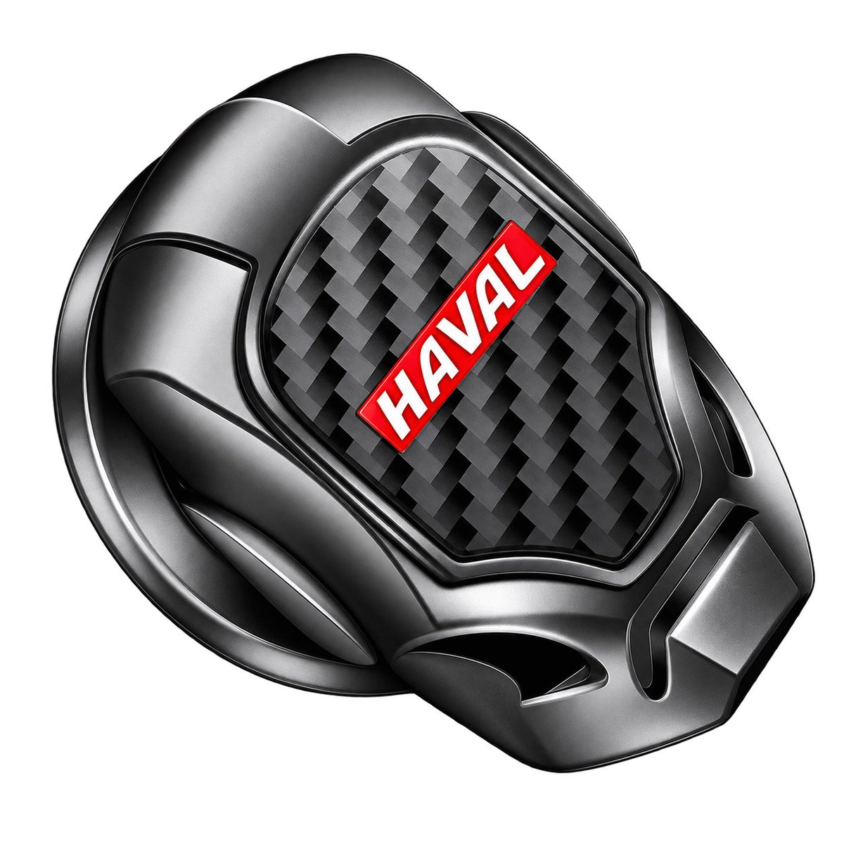 Haval black engine start button cover with carbon fibre centre and red Haval badge