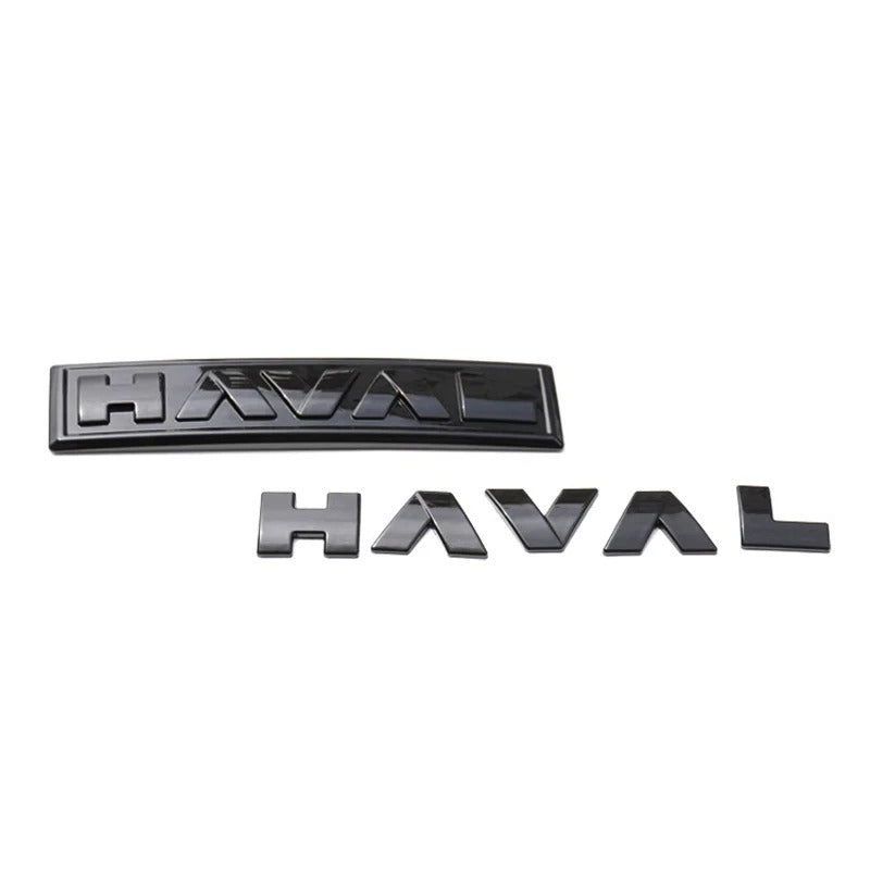 Haval glossy black 2pcs logo emblem set for GWM Dargo and H6 PHEV