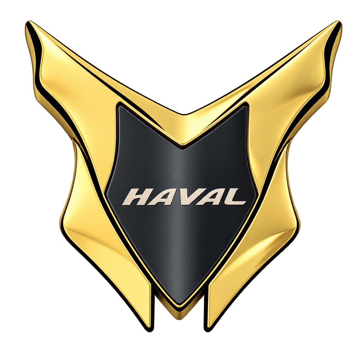 Haval gold black 3D metal emblem sticker with glossy finish