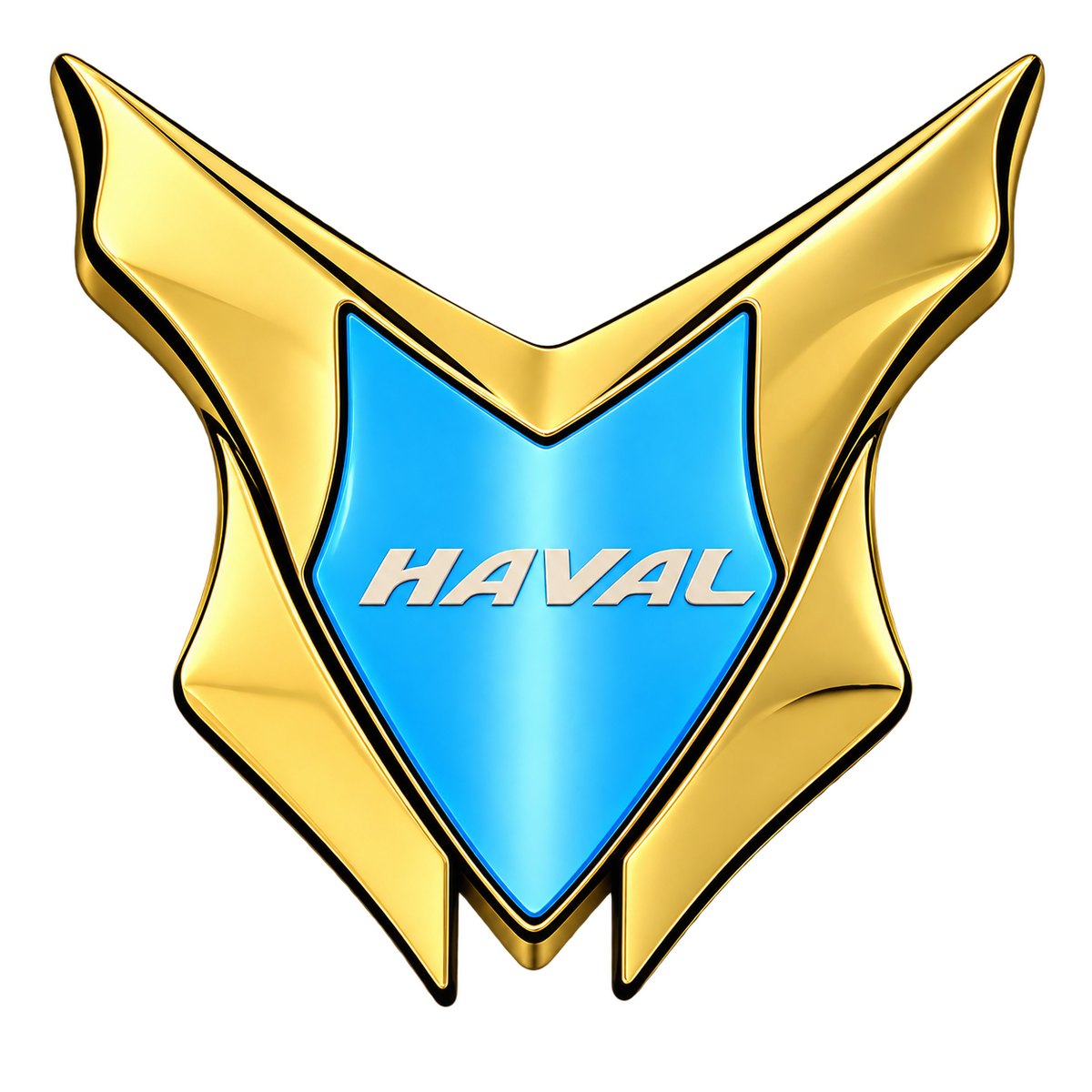 Haval gold blue 3D metal emblem sticker with blue shield centre