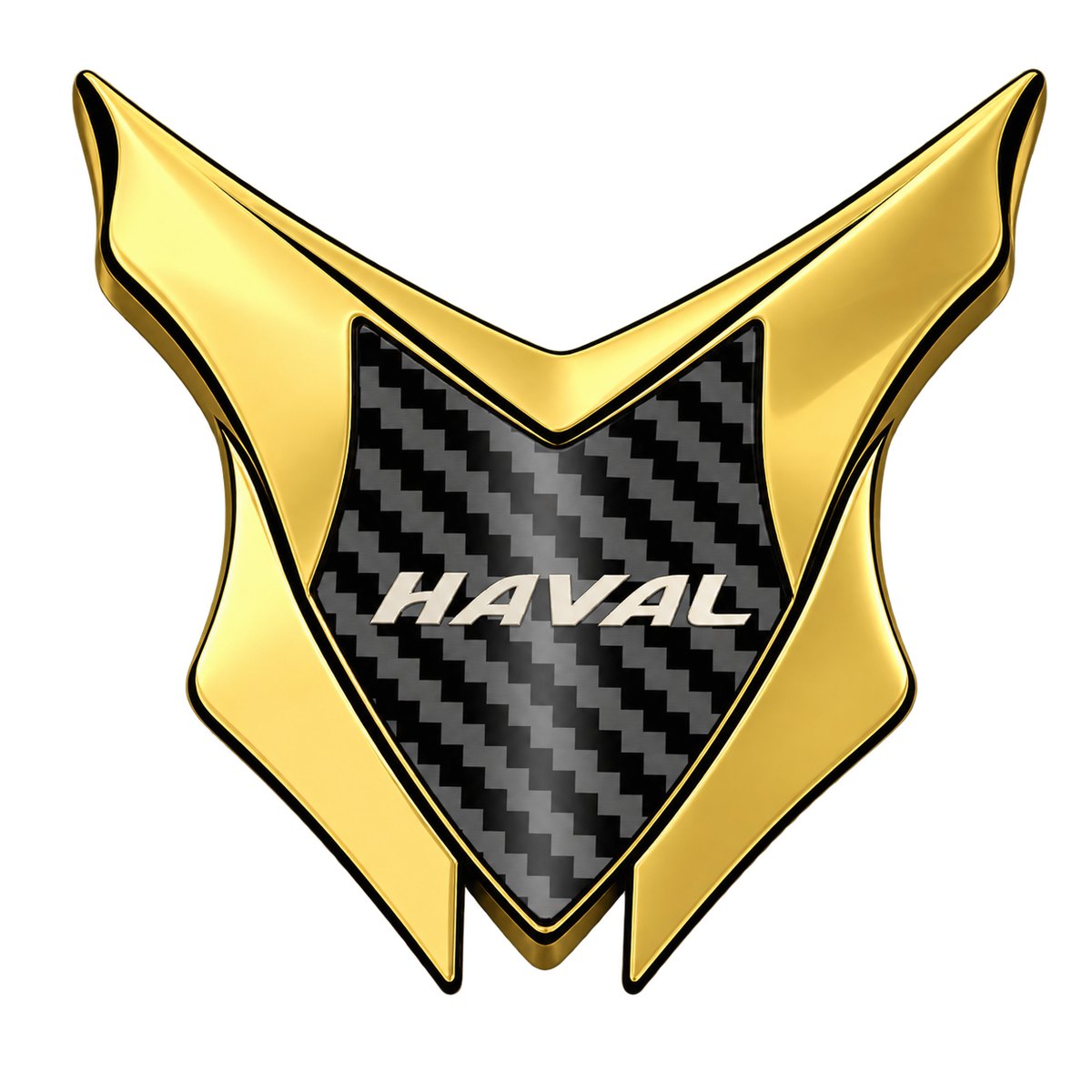 Haval gold carbon 3D metal emblem sticker with carbon texture